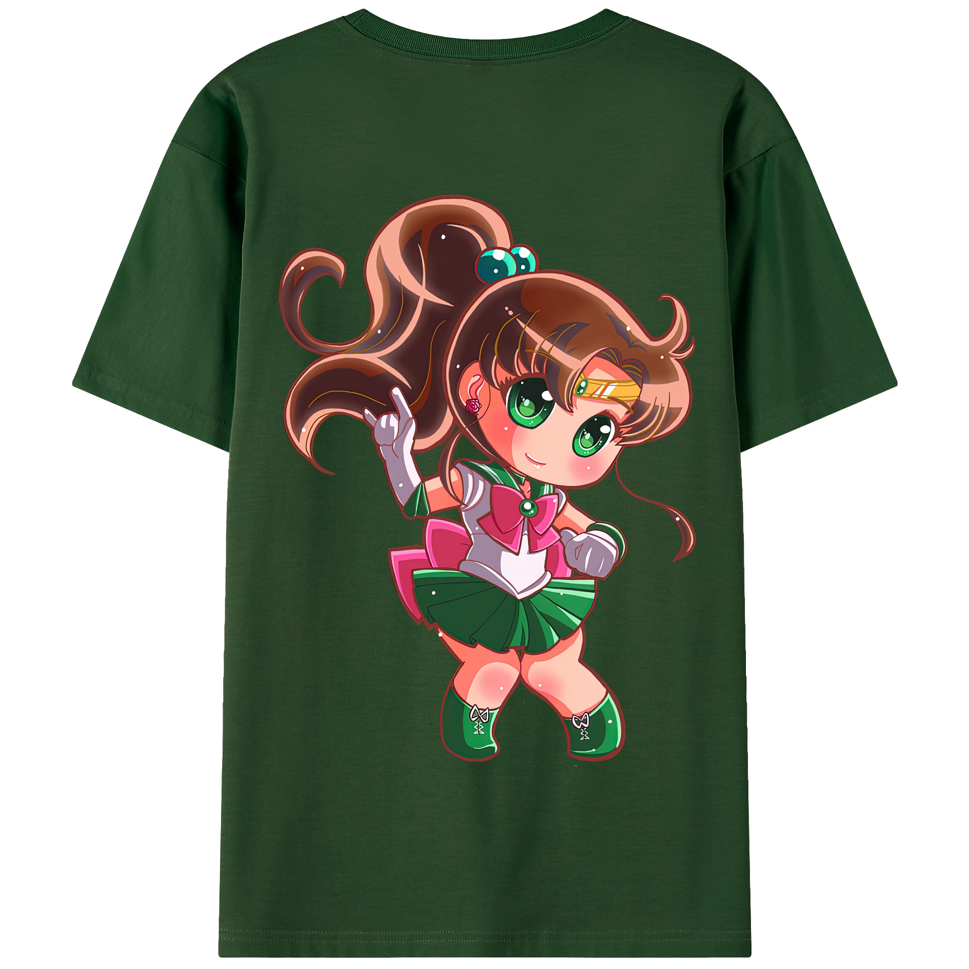 （画像用） 美少女戦士セーラームーン 木野 まこと きの まこと Sailor Moon Kino Makoto （セーラージュピター；Sailor Jupiter） 綿100％半袖Tシャツ（背面プリント）